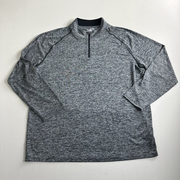 UNDER ARMOUR HEATGEAR ACTIVEWEAR LONG SLEEVE 1/4 ZIP GRAY SHIRT MENS SIZE‎ 2XL - Picture 1 of 8